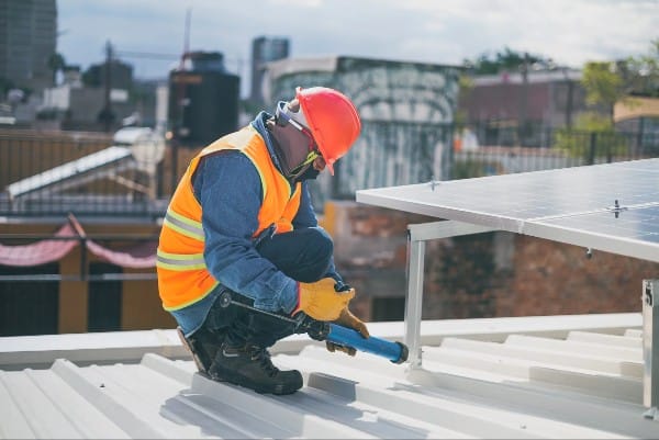 used installing solar panels on roof