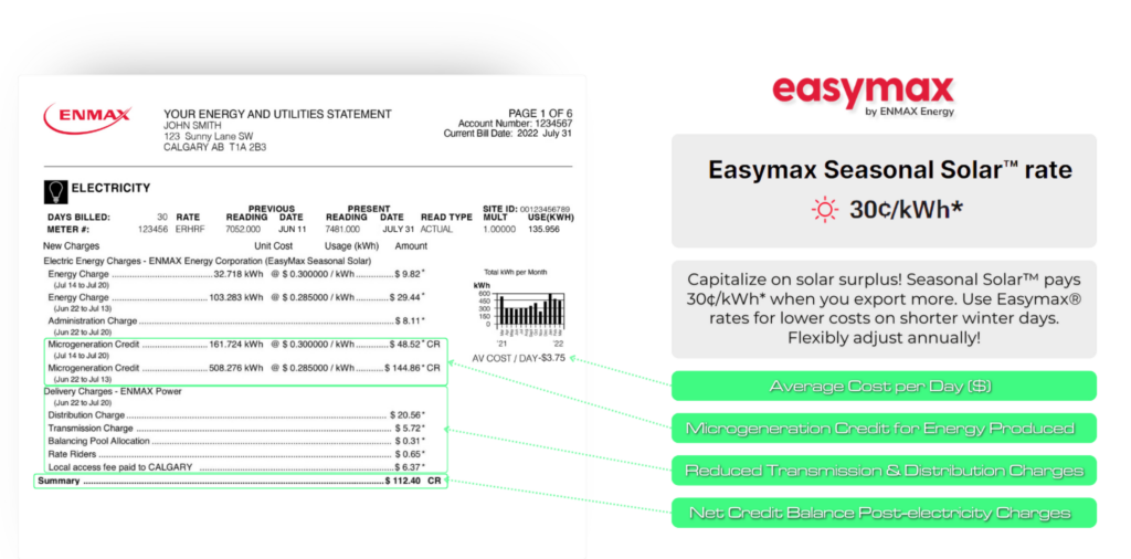 Enmax Bill with Solar